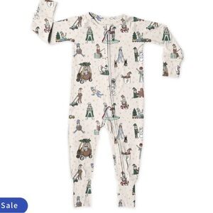 Sweet P Baby Co. Elfie Zip Up Bamboo Pajama Unisex 3-6 Months Christmas Holiday